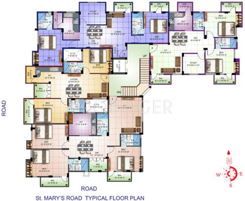 lmh-property st-marys Cluster Plan from 1st to 4th Floor