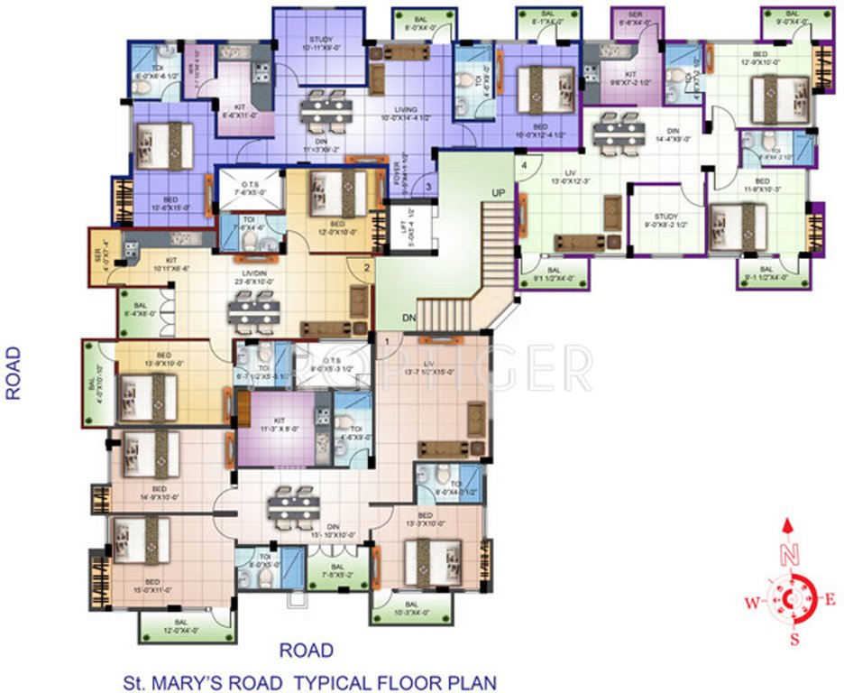 lmh property st marys Cluster Plan from 1st to 4th Floor