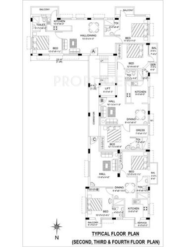 lmh-property little-town Cluster Plan from 1st to 4th Floor