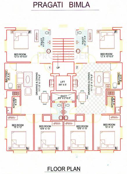 Cluster Plan from 1st to 4th Floor pragati-developers bimla Cluster Plan from 1st to 4th Floor
