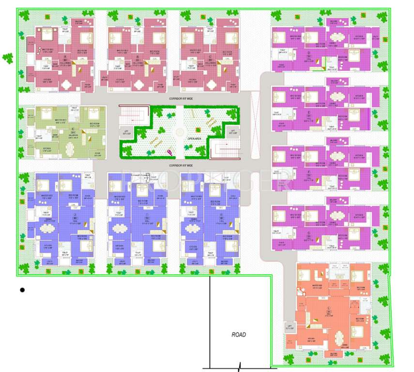 sri kirhika builders temple view apartment Single Tower Cluster Plan from 1st to 4th Floor