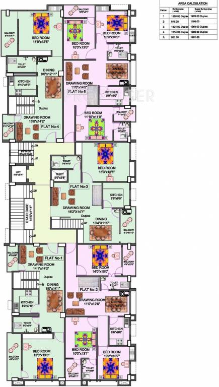 niagaree builders joha complex Cluster Plan for 3rd Floor