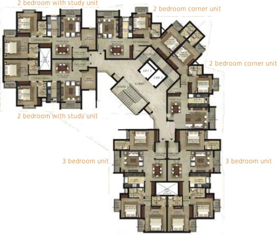  garden bay phase 1 Tower T2 Typical Cluster Plan