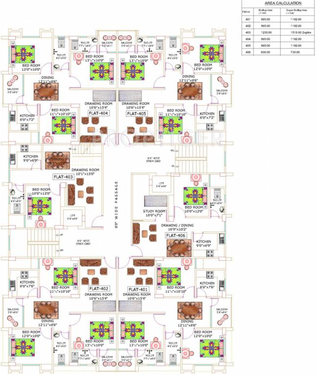 niagaree builders hurmat complex Cluster Plan for 4th Floor
