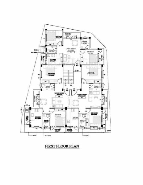 aasaan-builder aadarsh Cluster Plan for 1st Floor