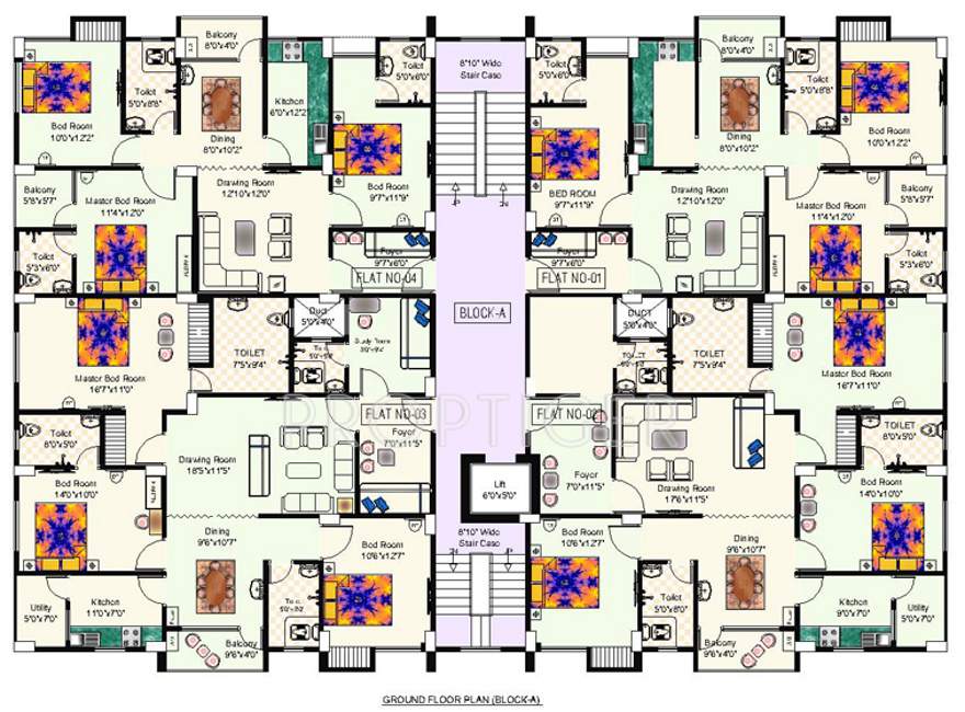 niagaree builders galaxy green Cluster Plan for ground Floor