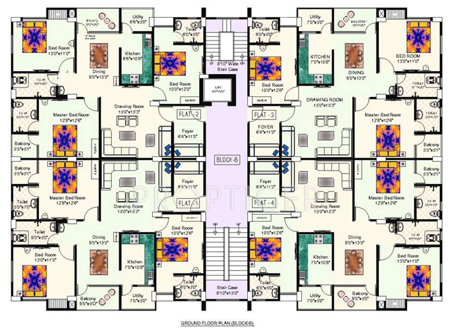 niagaree builders galaxy green Cluster Plan for ground Floor