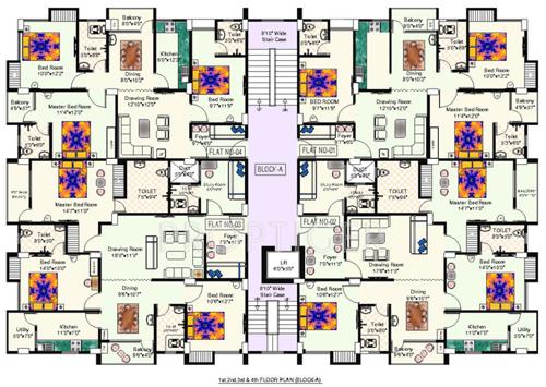 niagaree-builders galaxy-green Cluster Plan from 1st to 4th Floor