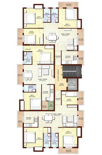sri-kirhika-builders mulberry-court Mulberry Court Cluster Plan from 1st to 2nd Floor