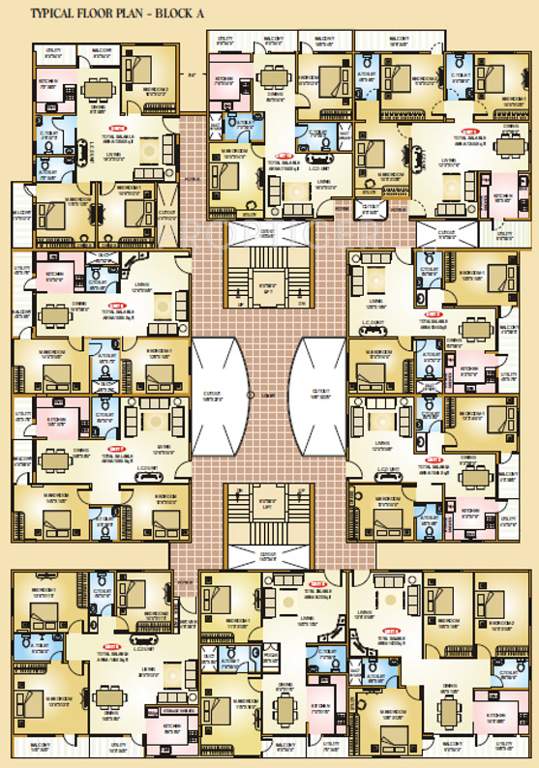 sri sai venkateshwara builders sumukha Block A Cluster Plan from 1st to 5th Floor