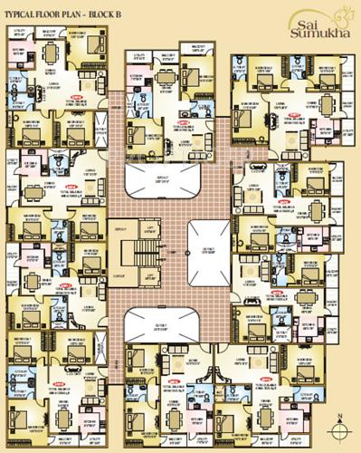 sri-sai-venkateshwara-builders sumukha Block B Cluster Plan from 1st to 5th Floor