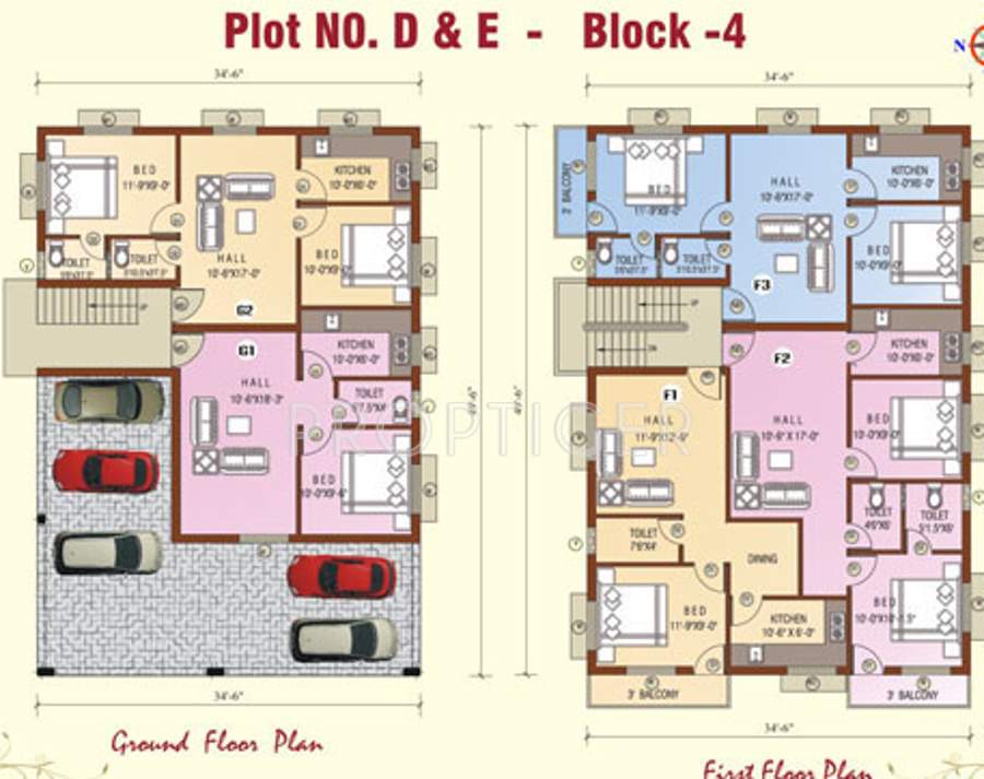kj homes fortune apartment Cluster Plan from ground to 1st Floor