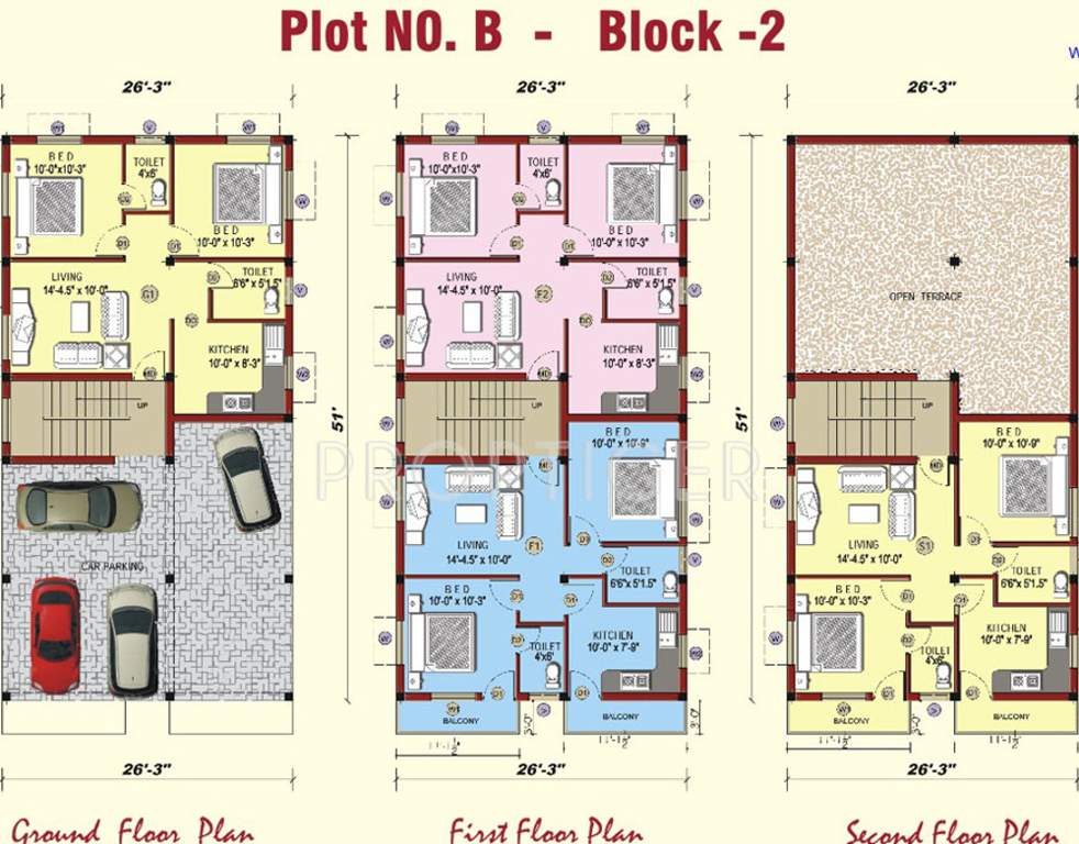 kj homes fortune apartment Cluster Plan from ground to 2nd Floor