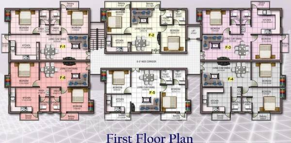 kj-homes angel-apartment Cluster Plan for 1st Floor