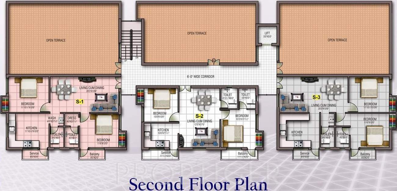 kj homes angel apartment Cluster Plan for 2nd Floor
