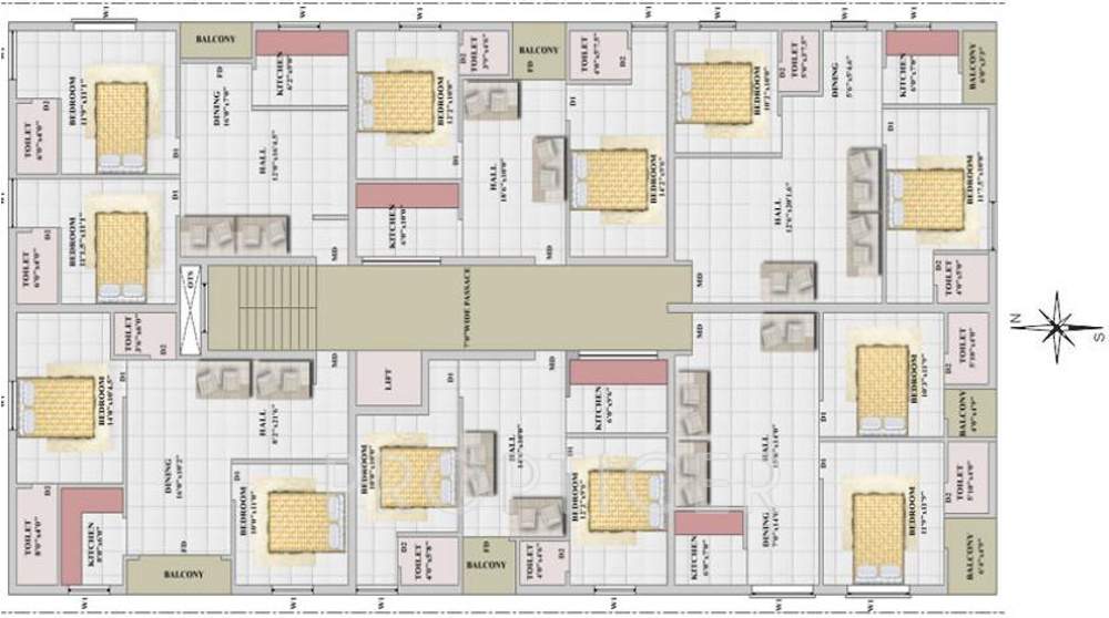 aditi foundations venus Cluster Plan for 1st Floor