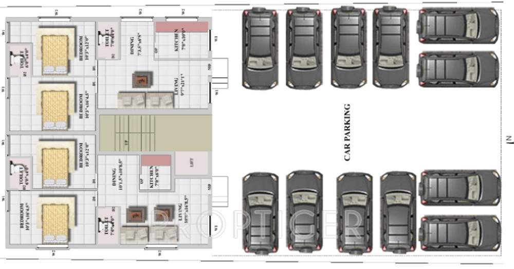 aditi foundations venus Cluster Plan for ground Floor