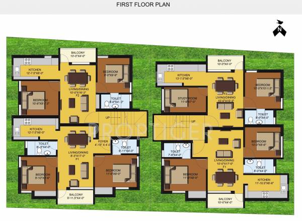 bethel-constructions enclave Tower 1  & 2 Cluster Plan for 1st Floor