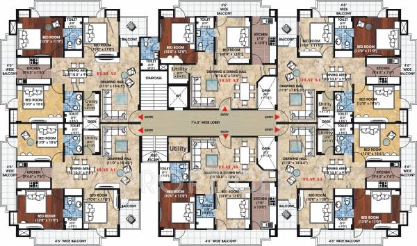  sangam-link-apartments Block A Cluster Plan