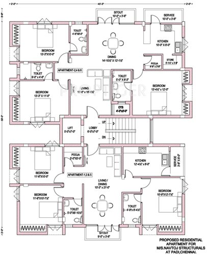 navtoj-builders stone-croft Cluster Plan for 1st Floor