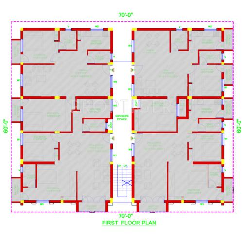 aashriwad godawari-apartment Godawari Apartment Cluster Plan for 1st Floor