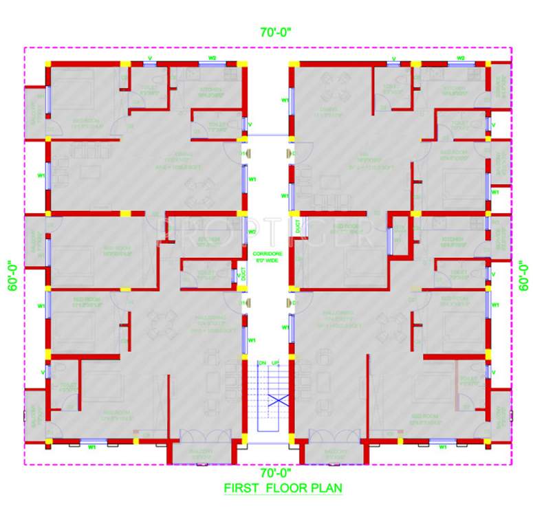 aashriwad godawari apartment Godawari Apartment Cluster Plan for 1st Floor