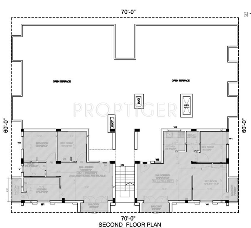 aashriwad godawari apartment Godawari Apartment Cluster Plan for 2nd Floor