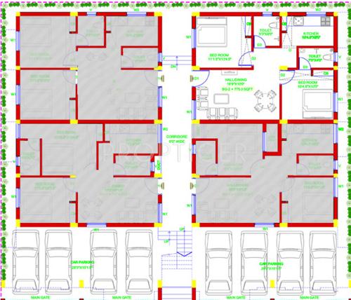aashriwad godawari-apartment Godawari Apartment Cluster Plan for ground Floor