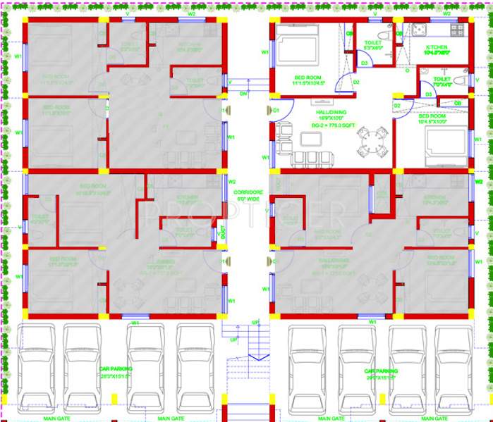 aashriwad godawari apartment Godawari Apartment Cluster Plan for ground Floor