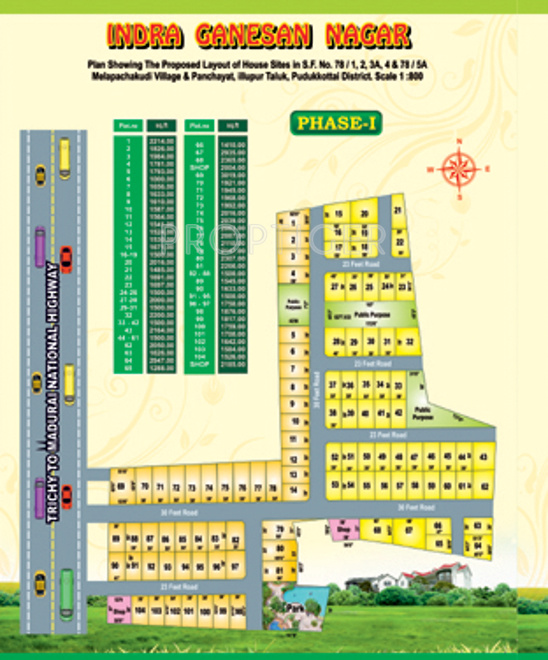 vsquare group indra ganesan nagar phase1 Layout Plan