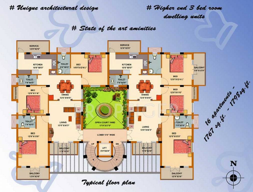 kba engineering aura Block A  and Block B Cluster Plan from 1st to 4th Floor