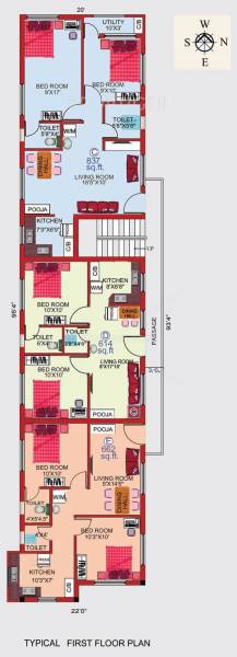 navani-construction dwaraka Cluster Plan for 1st Floor