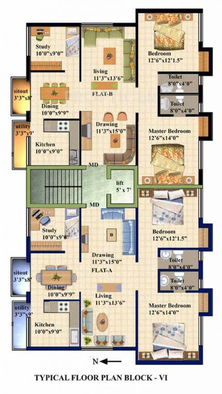 raga foundation amrita Block 6 Cluster Plan