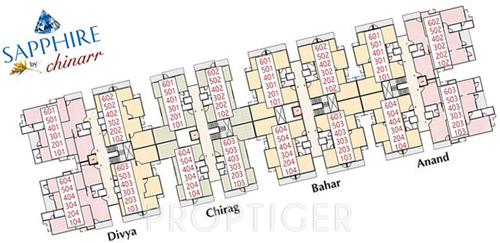 Divya to Anand Cluster Plan from 1st to 6th Floor sapphire Divya to Anand Cluster Plan from 1st to 6th Floor