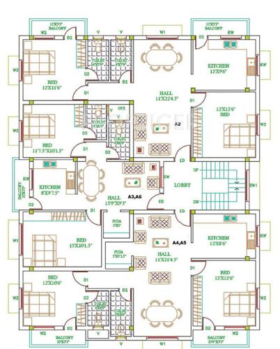Images for Cluster Plan of Sri Gajhanana Springs Bharani Apartments