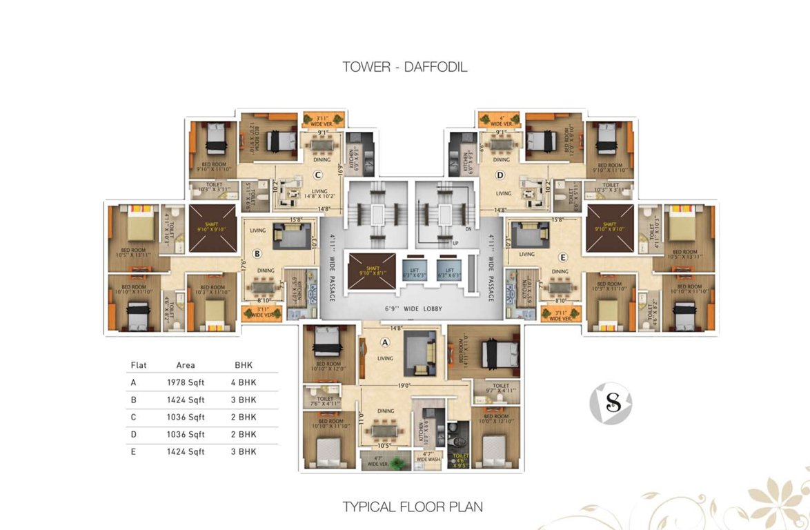  royal gardens Daffodils Typical Cluster Plan