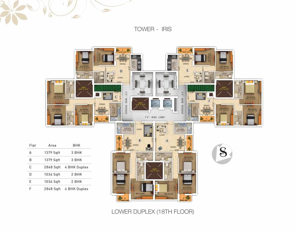  royal gardens Iris Cluster Plan For 18th Floor