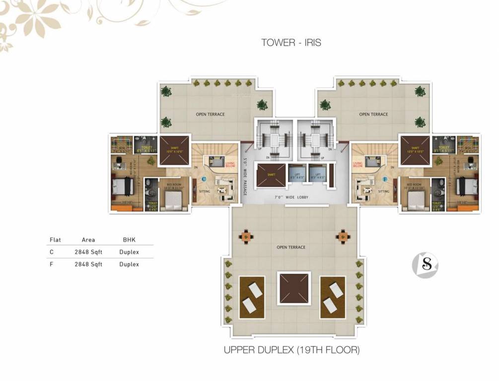  royal gardens Iris Cluster Plan For 19th Floor