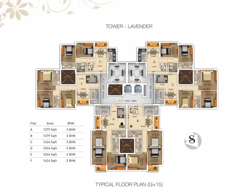  royal gardens Lavender Typical Cluster Plan