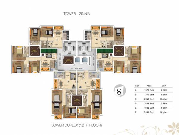  royal-gardens Zinia Cluster Plan For 12th Floor