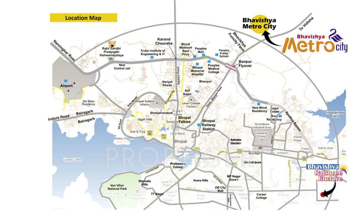 bhavishya builders and developers metro city villas Location Plan