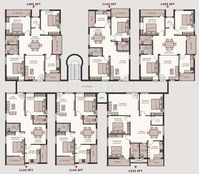 jay-shakti-developers-pvt-ltd pragati-mansion Block C Cluster Plan from 1st to 5th Floor