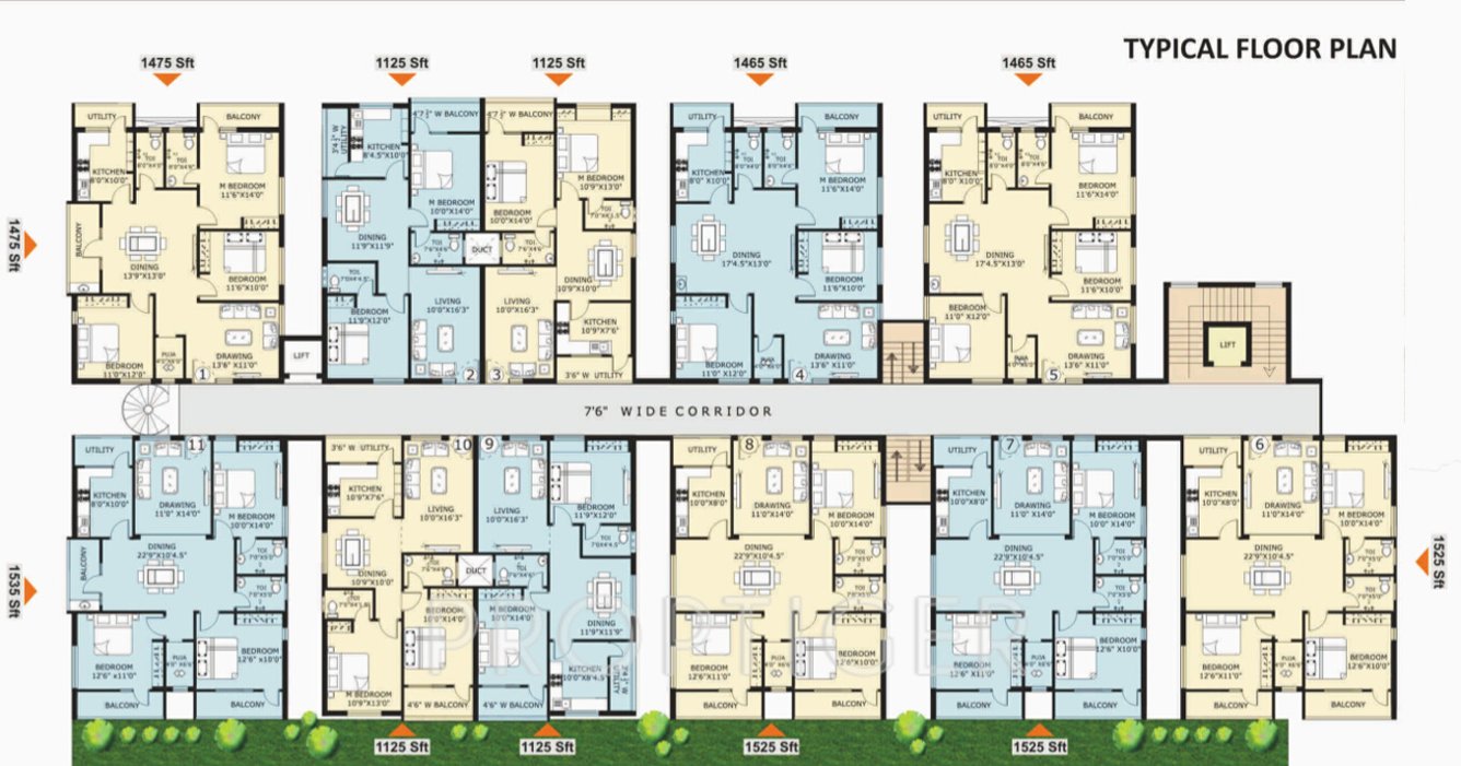 jay shakti developers pvt ltd varsa enclave phase i Building B Cluster Plan from 1st to 4th Floor