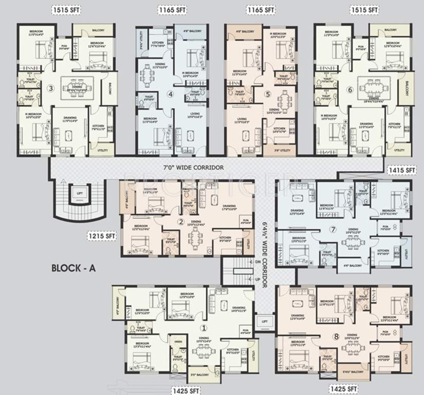 jay shakti developers pvt ltd varsha enclave phase ii Block A Cluster Plan from 1st to 4th Floor