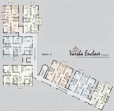 Block B Cluster Plan from 1st to 4th Floor jay-shakti-developers-pvt-ltd varsha-enclave-phase-ii Block B Cluster Plan from 1st to 4th Floor