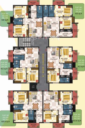 satyam-sivam shivam-residency Shivam Residency Cluster Plan from 1st to 4th Floor