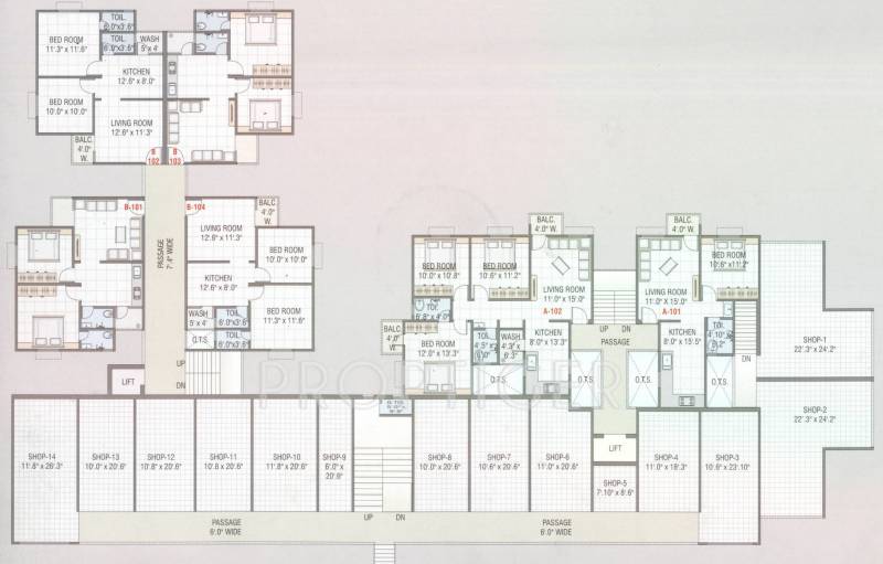  residency Tower A & B Cluster Plan for 1st Floor
