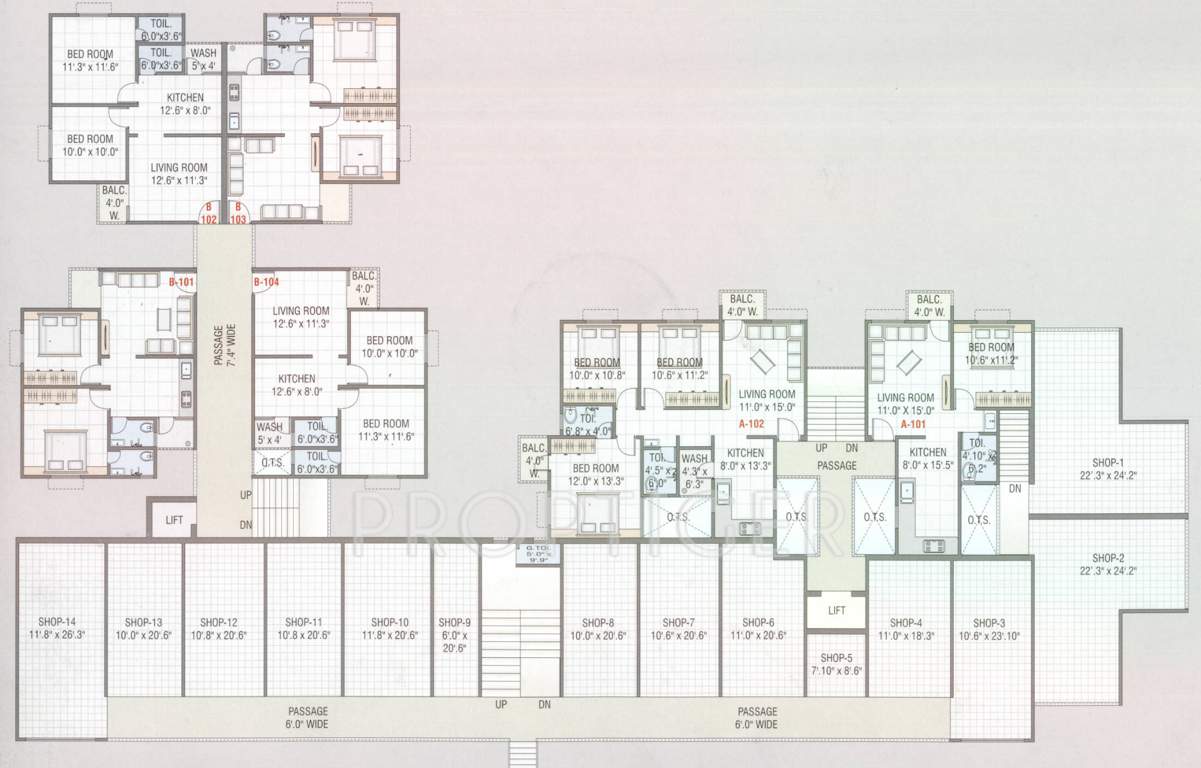  residency Tower A & B Cluster Plan for 1st Floor