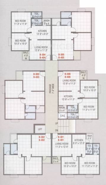 residency Tower A & B Cluster Plan for 3rd Floor