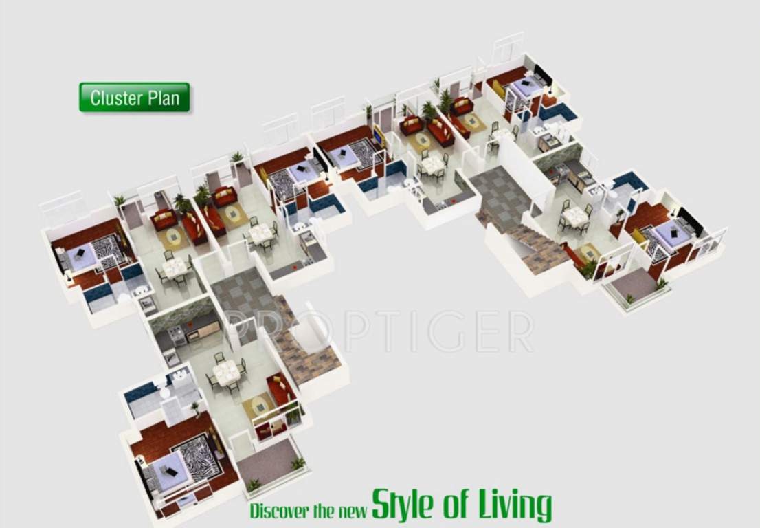 ambrosia infraheight pvt ltd fruit valley apartment Cluster Plan from 1st to 4th Floor